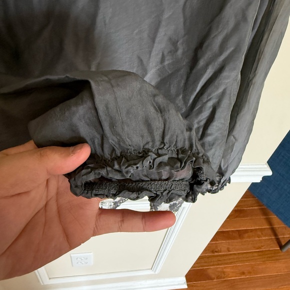 Tempo Paris Lag & Look Charcoal Lace Bottom Romantic Victorian Blouse Top Boho - Picture 8 of 10